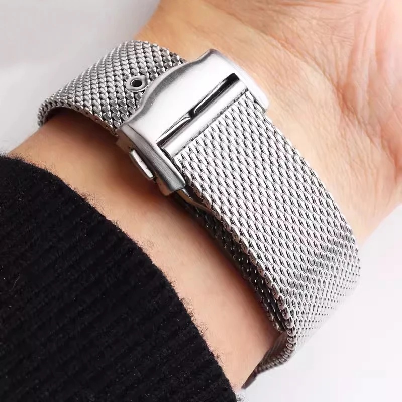 Stainless Steel Watch Strap For Seiko For Omega Seamaster 007 Diving Wrist Band Milanese Mesh Strap