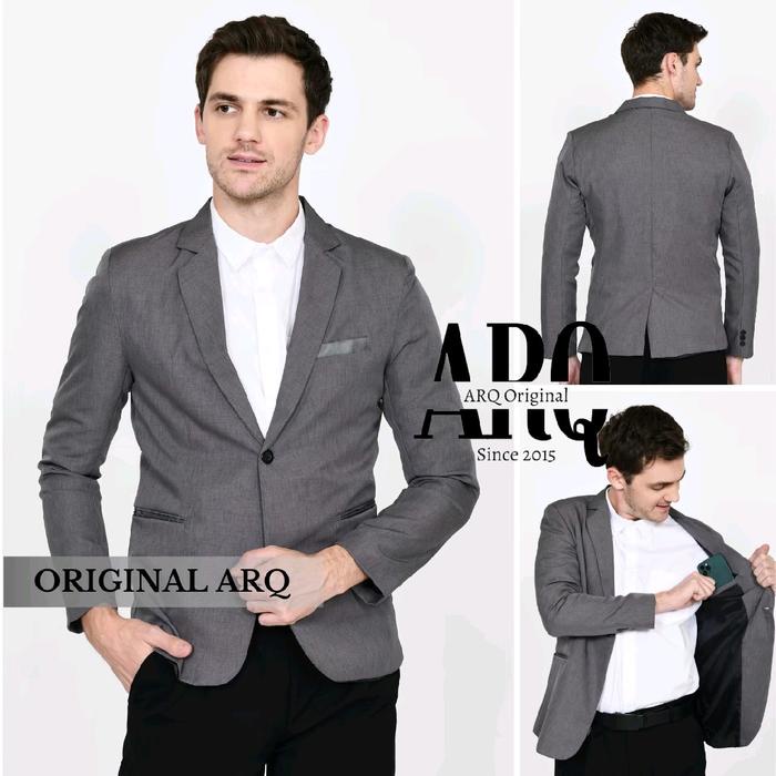 Promo Jss Blazer Pria Abu Polos Terbaru Hitam Formal Kantor Slim Fit Panjang Kerja Semi Cowok Casual
