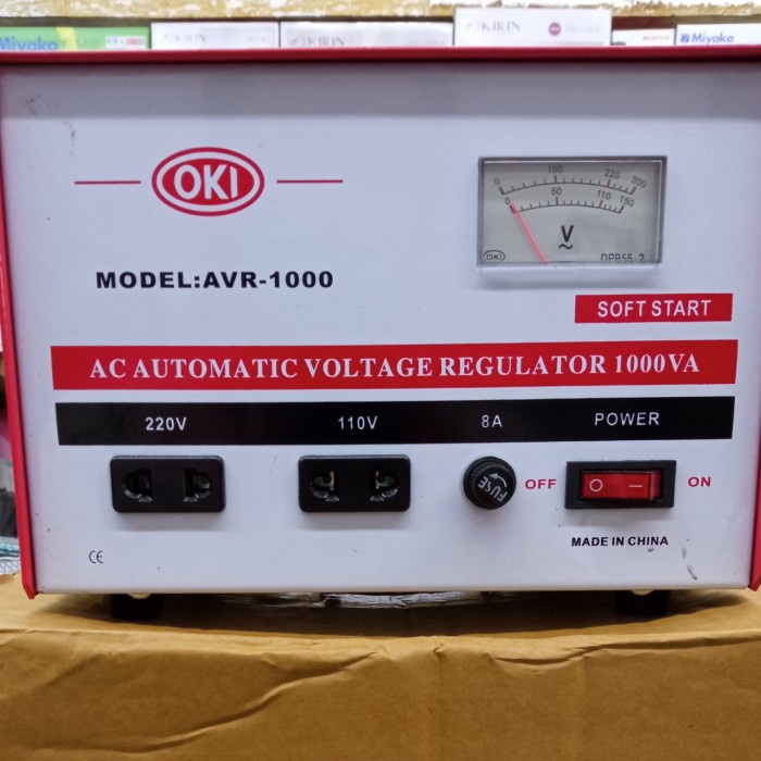 Ready OKI AVR-1000 Stabilizer/AC AUTOMATIC VOLTAGE REGULATOR 1000W TEMBAGA