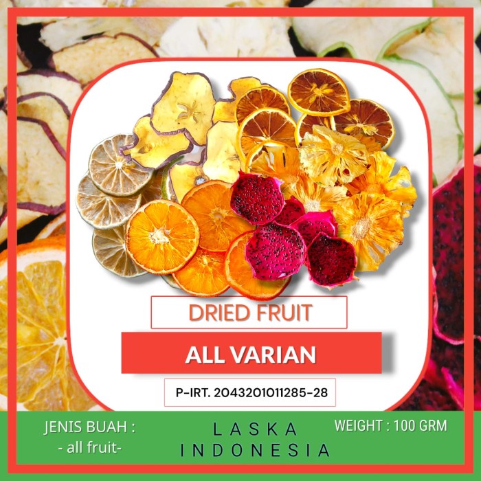

Dried fruit 100gr / buah kering 100gram /dehydrate fruit /lemon kering /nanas kering/dry orange