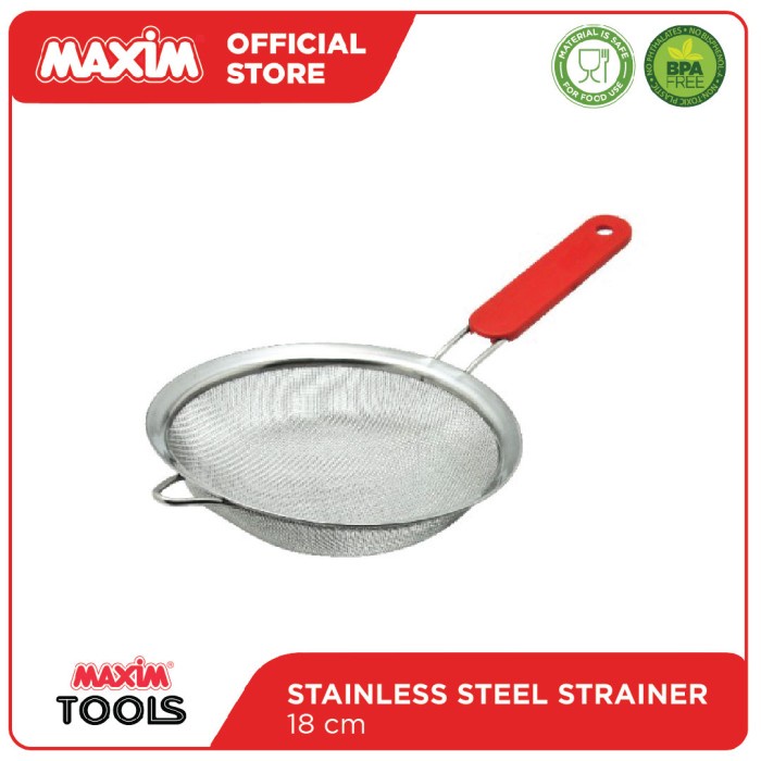 Maxim Tools Professional Mesh Strainer 18cm - Saringan Stainless