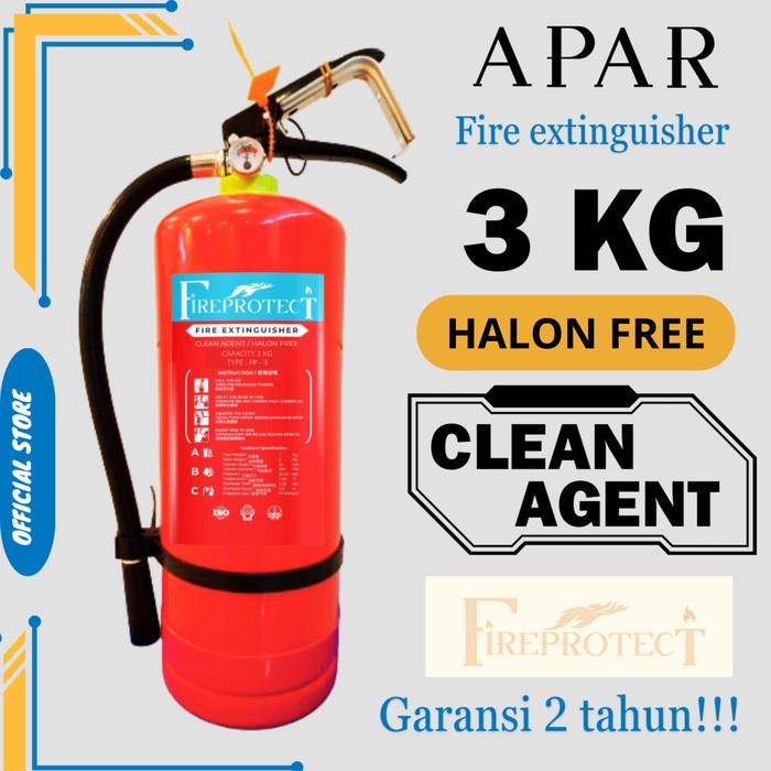 Apar pemadam Clean agent AF11 3kg / apar halon free 3kg merk Fire protect