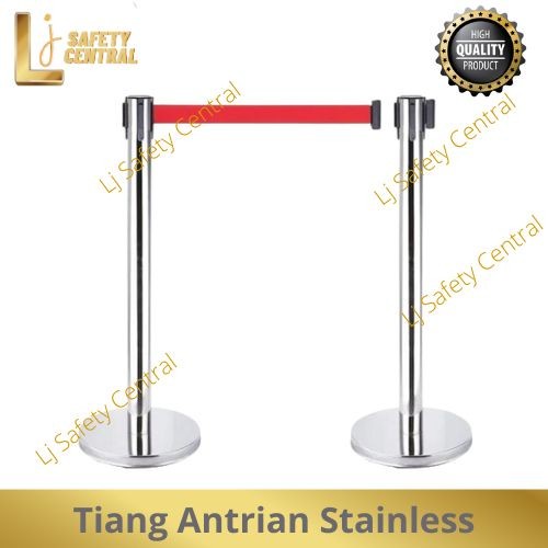 

Tiang Antrian Stainless Pembatas Baricade Tiang Pita 2M