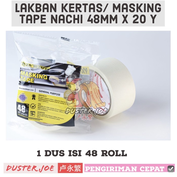 

New [CABANG] Lakban kertas Nachi 2inch(48mm) x 20 Y / Masking Tape Nachi