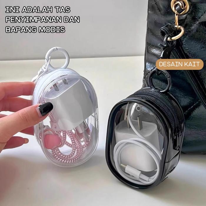 

New Waterproof Clear Cable Organizer Kotak Penyimpanan PVC Tahan Lama Untuk Pengisi Daya, Earbud,