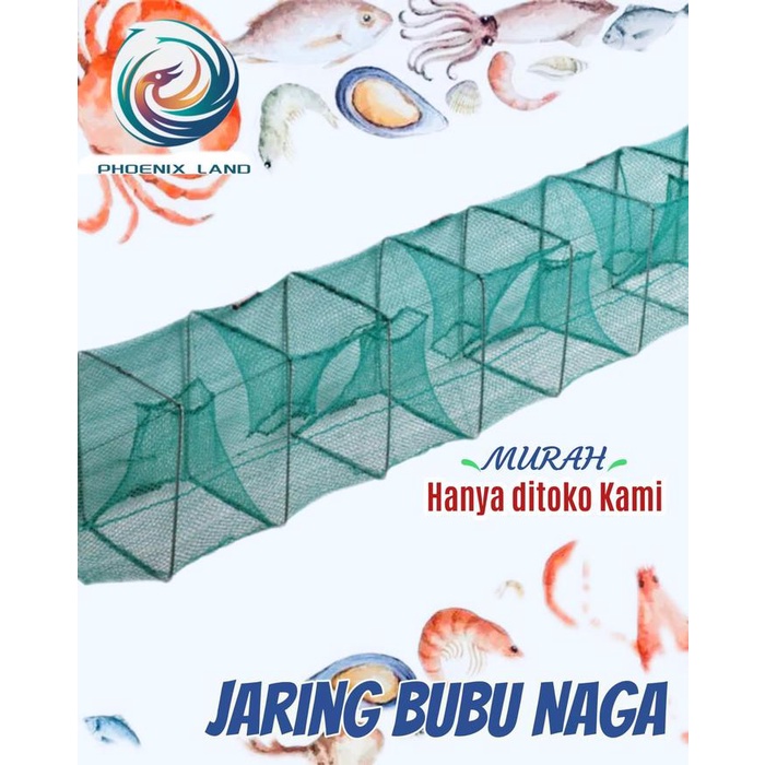 Jala Udang Jaring Udang Bubu Naga Hijau 8Meter Bubu Naga 8M Dan Perangkap Ikan Udang Lobster Bisa