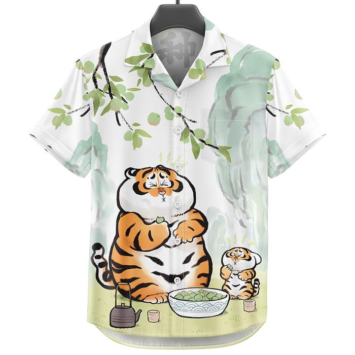 Zeno-BAJU KEMEJA KEKINIAN PRIA WANITA DOWEAR MOTIF 594 HARIMAU ASEM