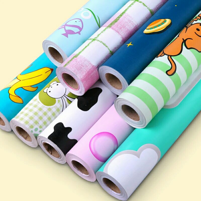 Wallpaper Dinding Vinil Tebal Bunga Salur Hitam Polos Premium Jepang A8B9 Anti Air Jumbo Aesthetic C