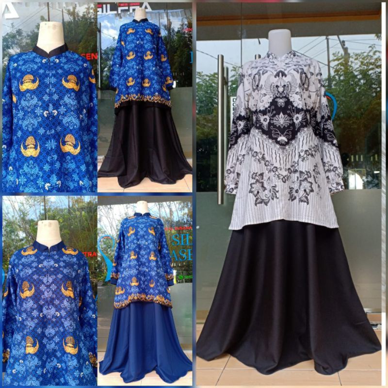 04.BATIK KORPRI PGRI TERBARU, GAMIS MODEL SETELAN KEMEJA PRIA DAN WANITA