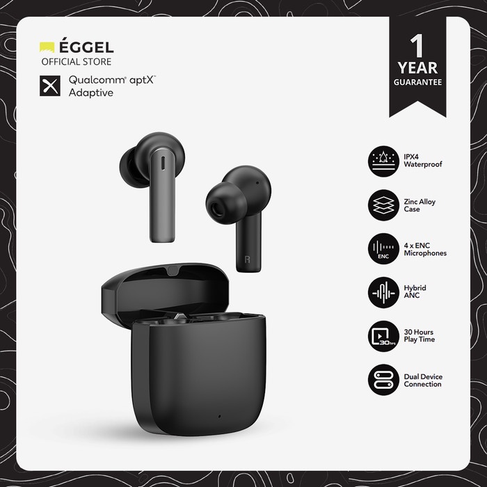 Eggel SteelBuds Pro AptX Adaptive Hybrid ANC + ENC TWS Bluetooth Earphone