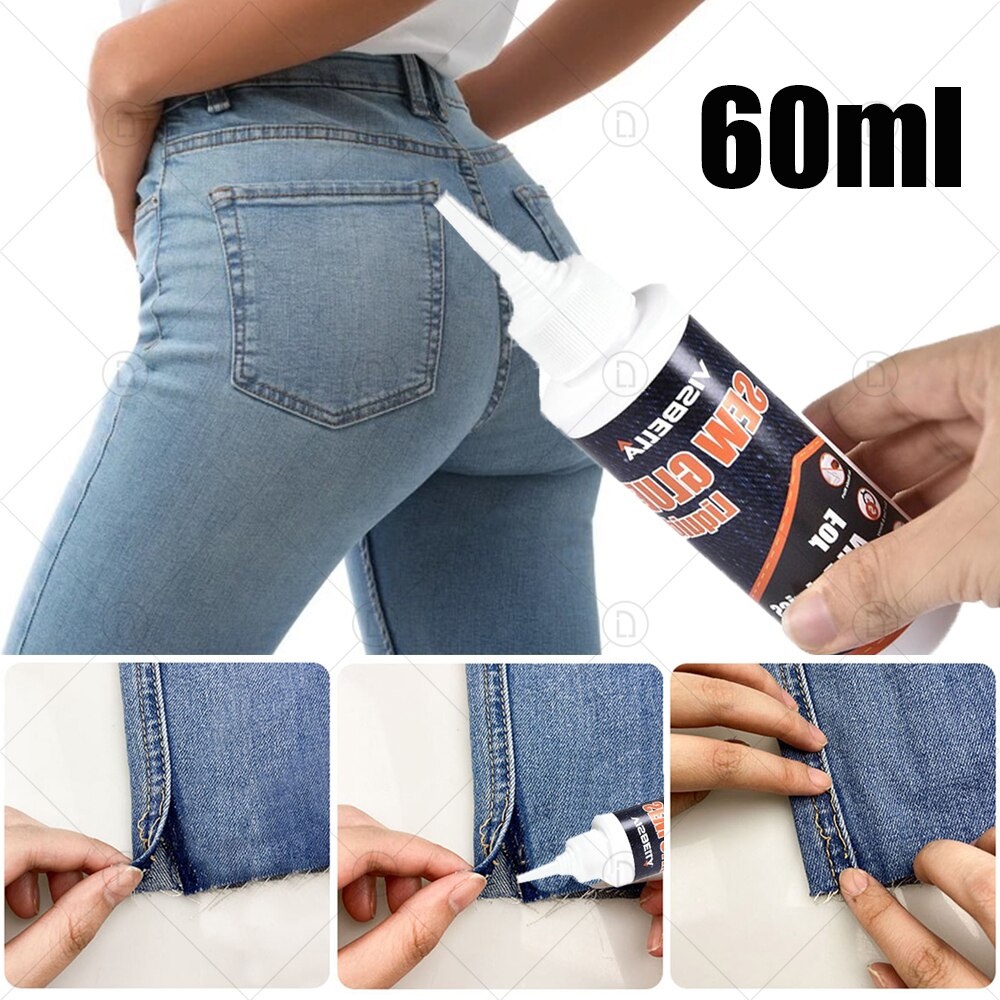 VISBELLA Lem Kain untuk baju robek praktis tanpa jahit tempel emblem kain robek bolong gorden