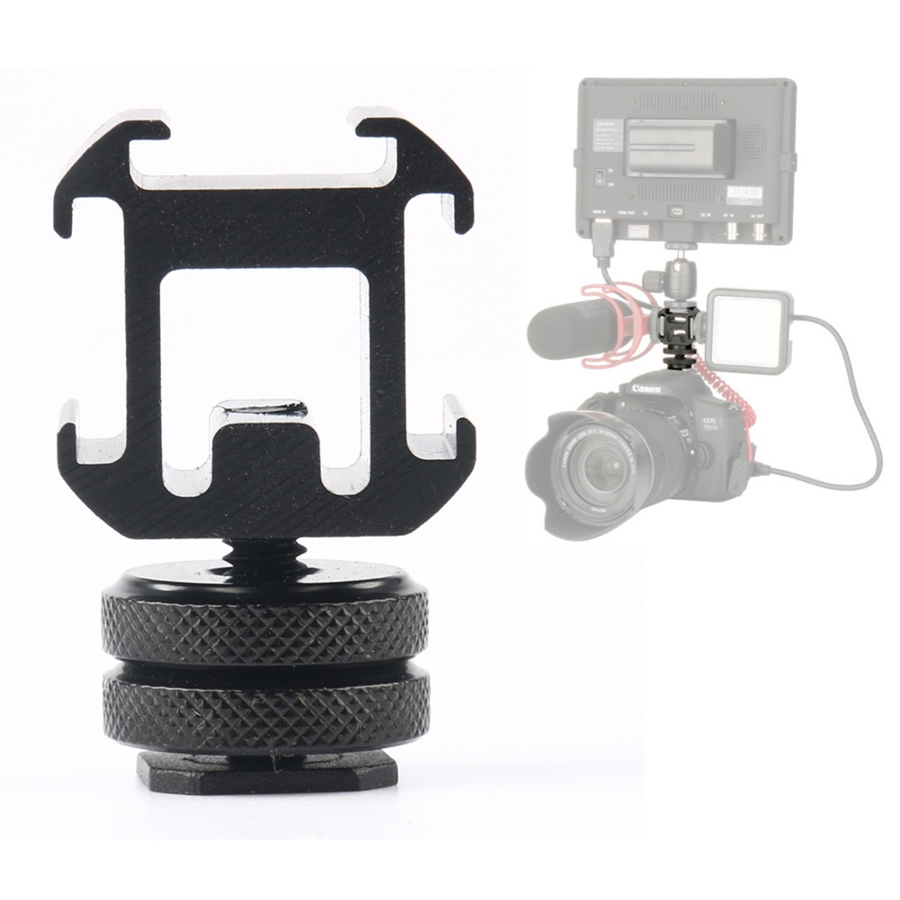 Camera Hot Shoe Mount 3 Shoe Mount Adapter with Triple Cold Shoe Mount On-Camera Mount Adapter for M