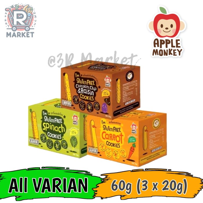 

Apple Monkey Im Gluten Free Cookies Snack Bayi All Varian