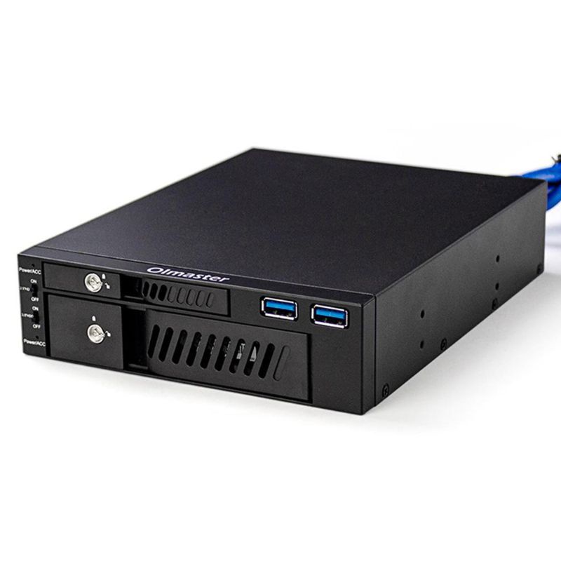 MR-6203 Dual USB Optical Mobile Rack Station Hard Disk Enclosure for 2.5/3.5Inch Internal HDD SSD Ca