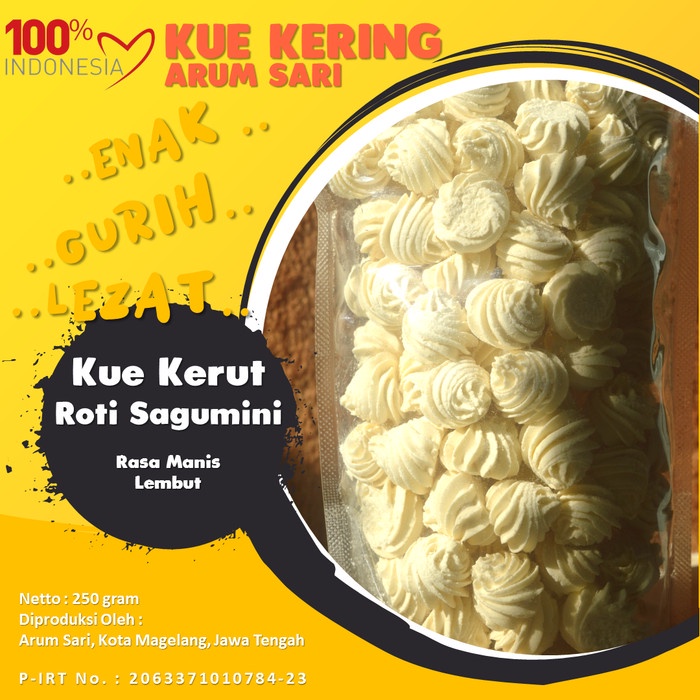 

DISKON Kue Kering Kerut Roti Sagumini Manis Oleh Oleh Magelang 250 gr QD532