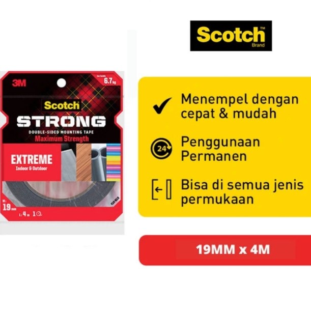 

TERBARU Scotch 3M Double Tape 3M Extreme Mounting Tape 414-M19 19mmx4meter BISA GRAB!