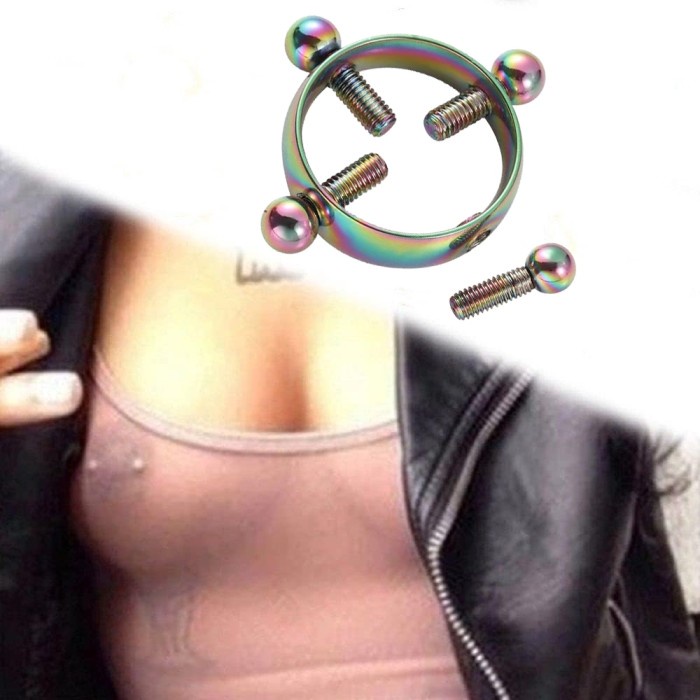 1Set (2Pcs) Non Piercing Nipple Nipple Rings Non Tindik Puting Palsu Cincin Puting Grosir Dan Eceran