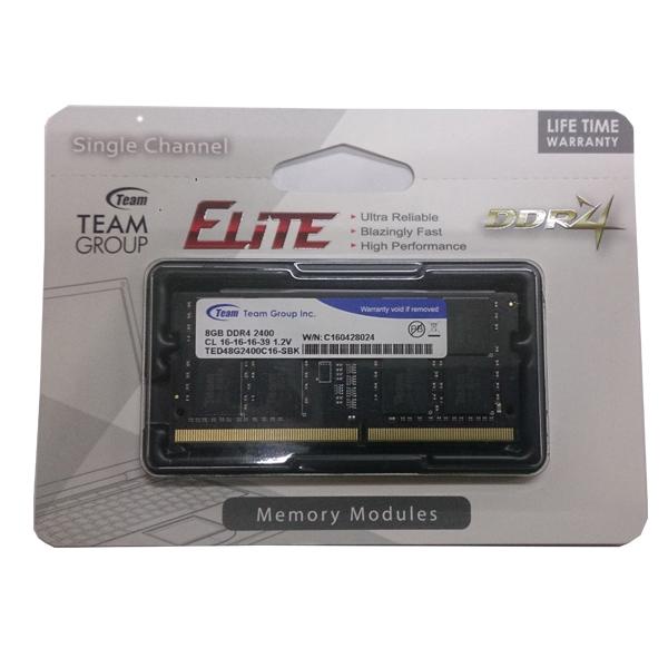 New Memory Ram Team Elite Sodimm Ddr4 8Gb 2400Mhz-Ted48G2400C16-Sbk