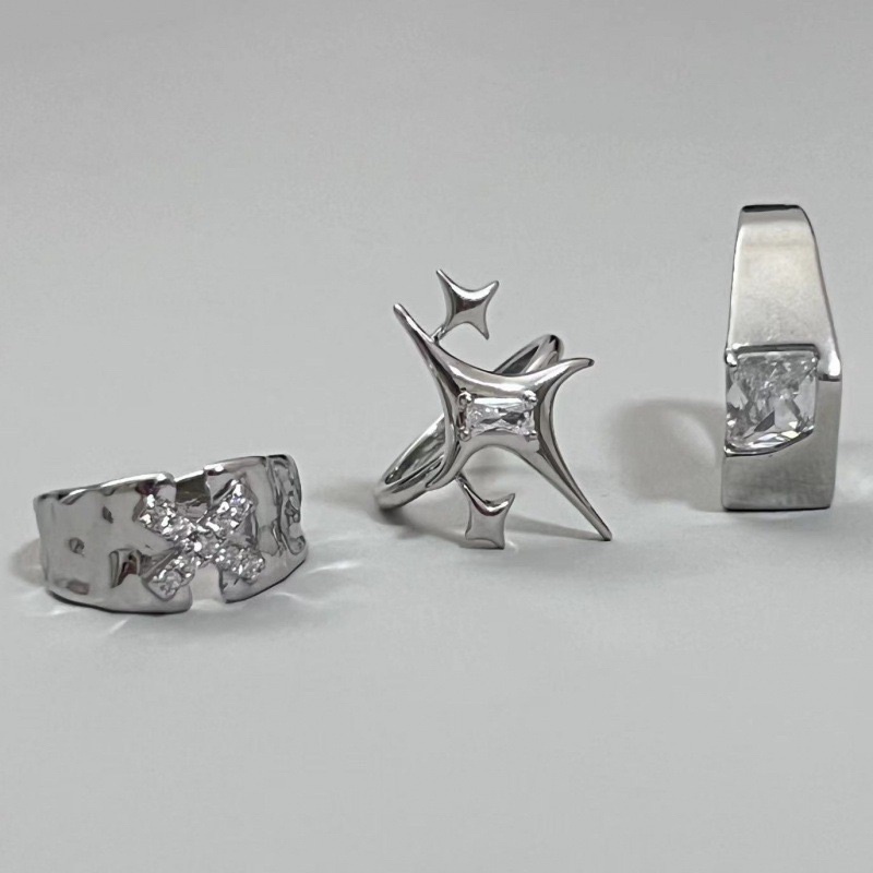 Starry ring set / set cincin silver Dw05