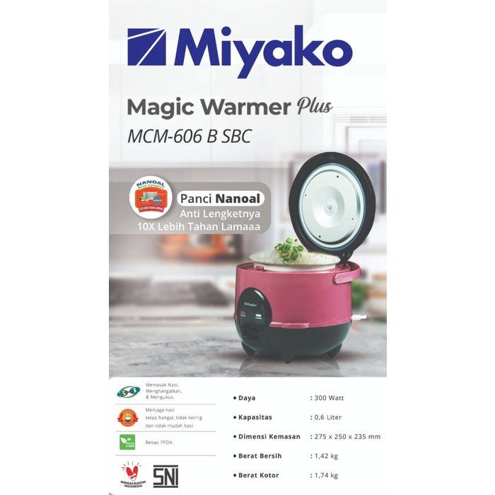 RICE COOKER MIYAKO MCM 609 MAGICCOM KECIL 0,6 LITER