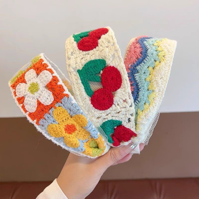 [KIDSFASHIONKOLEKSI] Bando Bandana Rajut Lucu Anak Perempuan Motif