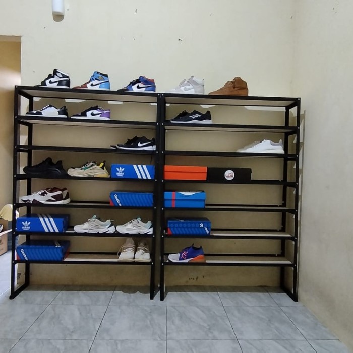 Rak sepatu 7 susun besi siku