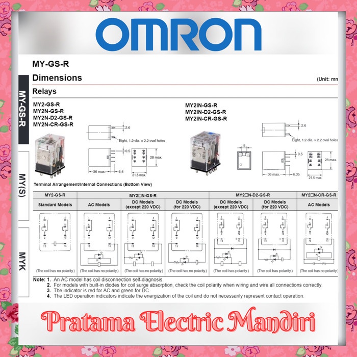 Omron Relay My2N-Gs My2N 220Vac 220V Dan Socket Pyf08A-E Original