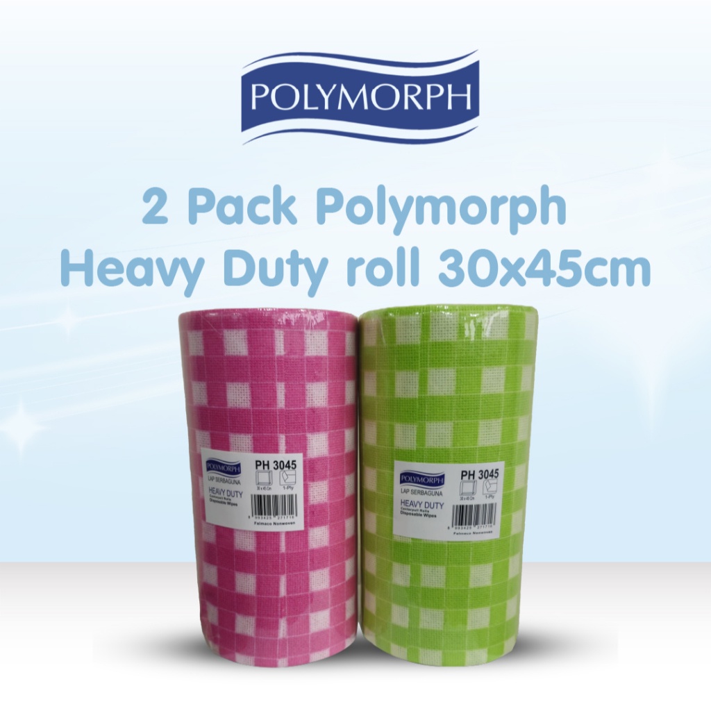 POLYMORPH HEAVY DUTY ROLL 30 CM X 45 CM LAP SERBA GUNA BISA DI CUCI DIPAKAI KEMBALI KAIN LAP TISU