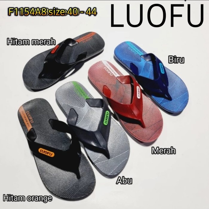 Dresto- F1154A8 Luofu Original Sendal Karet Pria Sandal Jepit Cowok Import