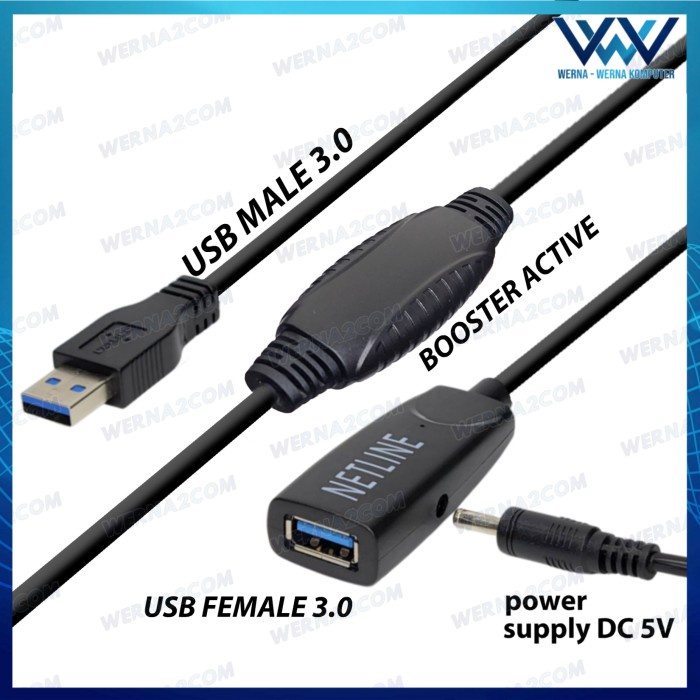 Unik Netline Usb 3.0 Extension Aktif 15 Meter With Usb Power