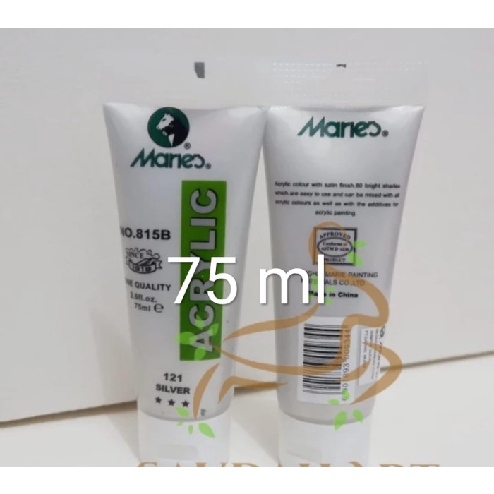 

siap kirim] cat acrilic maries 75 ml metalic silver / gold akrilik