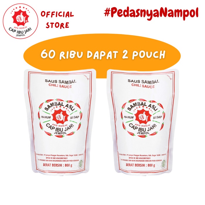 

Sambal Asli Cap Ibu Jari Jempol Refill Pouch 800gr x 2pcs