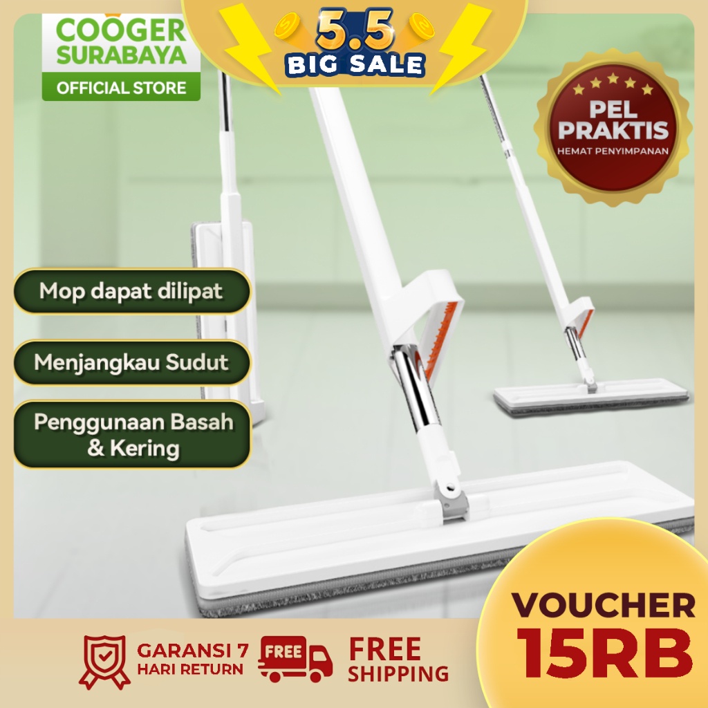 COOGER SURABAYA ALAT PEL PERAS PELAN LANTAI MICROFIBER BERDIRI OTOMATIS SUPER AUTOMATIC STANDING MOP