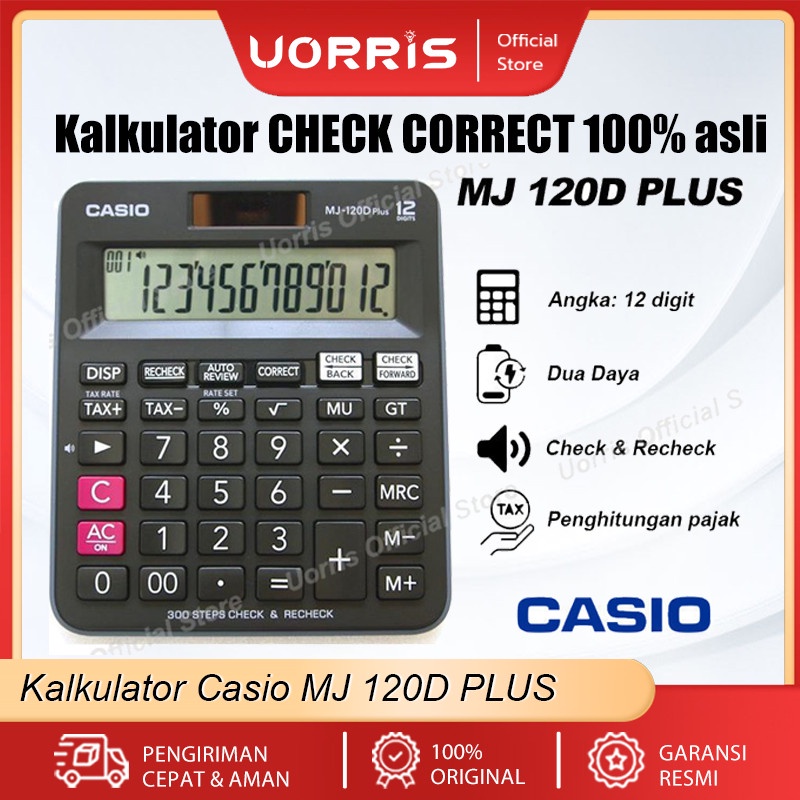 

Kalkulator Casio MJ 120D PLUS CHECK CORRECT Kalkulator Meja Check Correct 100% asli Dw05
