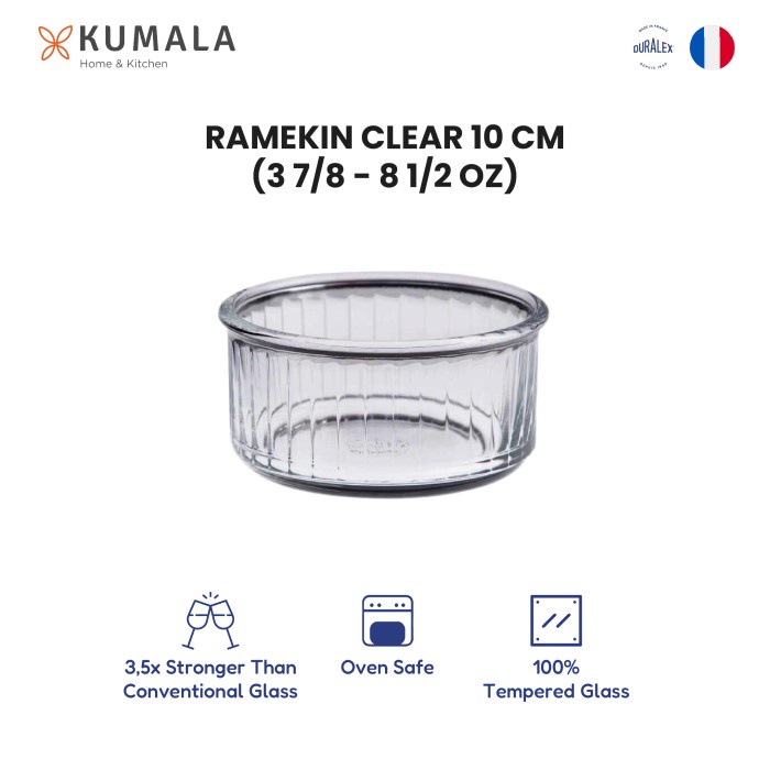 DURALEX Ramekin Mangkuk Ovenchef uk 10 cm ( Tempered glass ) -set of 4