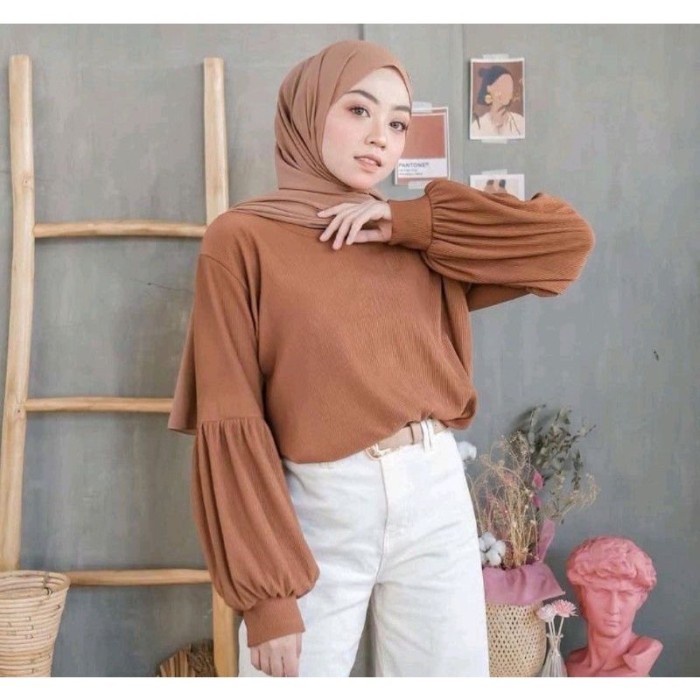 (Expert) KAOS RIB TANGAN BALON / KAOS RIB PREMIUM LENGAN BALON PREMIUM SOFT