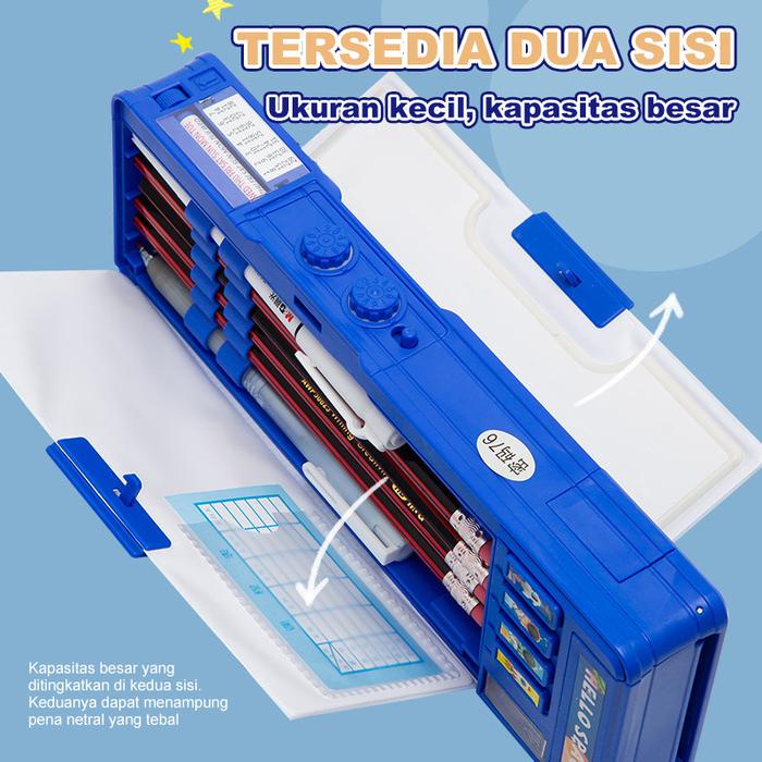 

Ready Kotak Alat Tulis Anak Laki-Laki Kotak Pensil Pola Kartun Rautan Tempat Pensil Dua Lapis Bahan