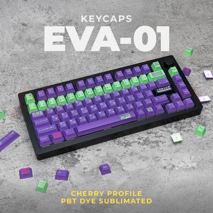EVA-01 EVANGELION PBT DYE SUB KEYCAPS