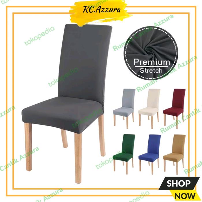 Cover Kursi Makan Sarung Kursi Bangku Makan Polos Elastis