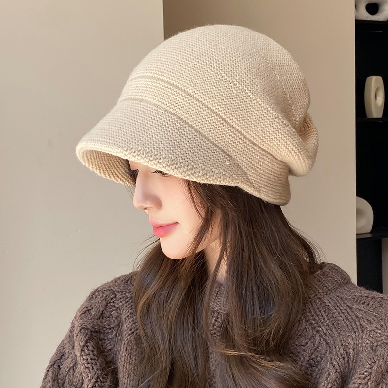 Topi Ciput Rajut s / Topi Kupluk Musim Dingin Wanita / Double Knitted Winter Hat / Topi Pet Ciput