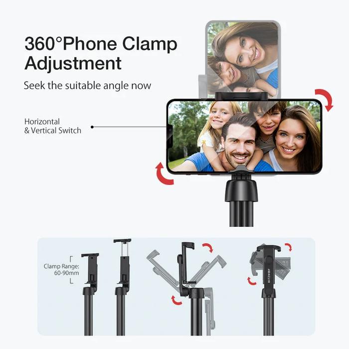 (Expert) Blitzwolf BW BS10 Plus Long Selfie Stick Tripod Tongsis Remote 130cm