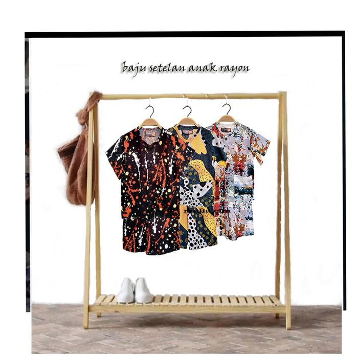 Cilboy- SET BAJU ANAK RAYON PREMIUM MURAH 1 SAMPAI 9 thun Katun Perempuan Laki-Laki