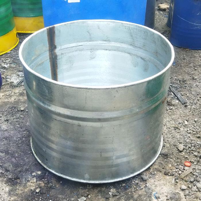 tong galvanis kap 100 liter/drum galvanis 100 liter/ tempat sampah galvanis