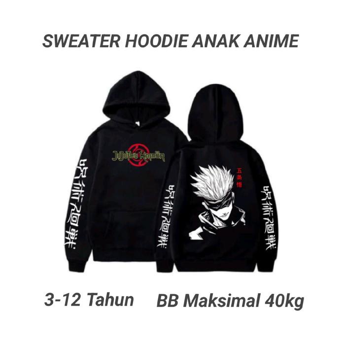 Nakboy- PUSAT PAKAIAN ANAK99 Sweater Hoodie Anak Laki-laki Perempuan Anime JUJUTSU KAISEN GOJO