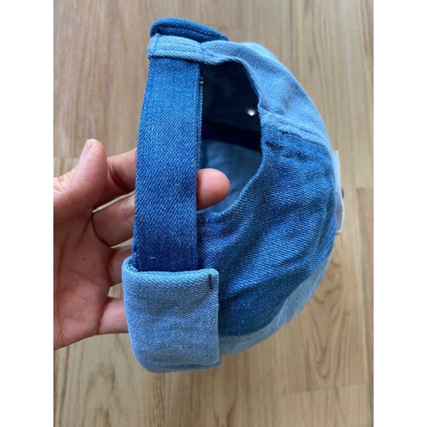 topi miki hat zara skullcap/ topi uni / topi laki/ topi perempuan work denim/ motif denim
