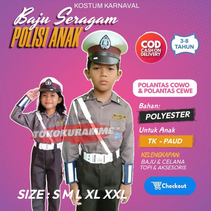 Promo baju polisi anak laki laki baju polisi anak perempuan seragam untuk tk