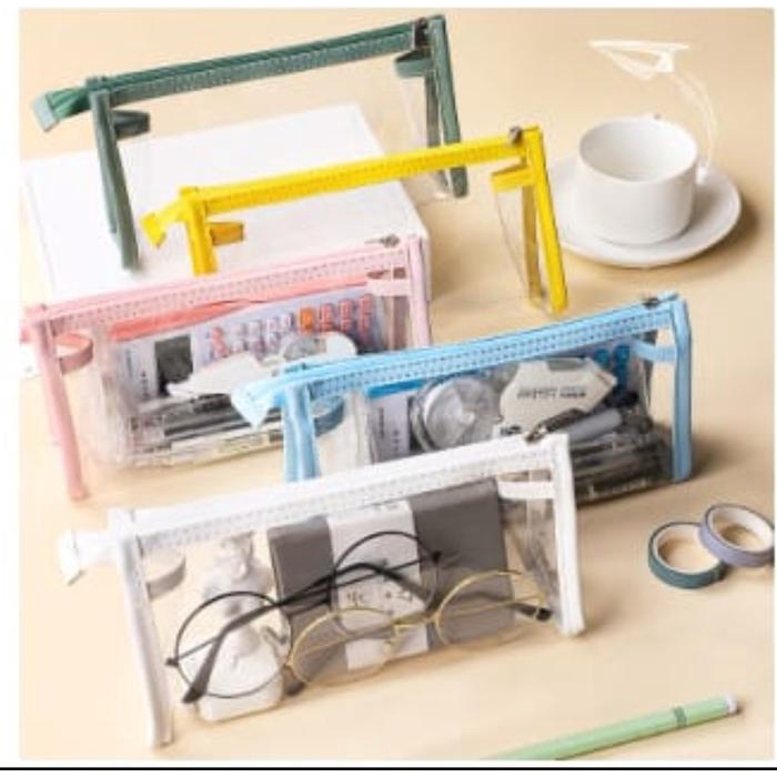 

] tempat pensil transparan mika wgbd001 bening beny import wengu