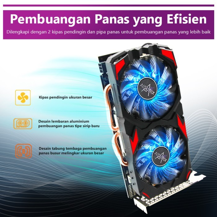 [Expert] AISURIX VGA RX 580 8GB VGA Card ddr5 256Bit 2048SP HDMI New PC Gaming