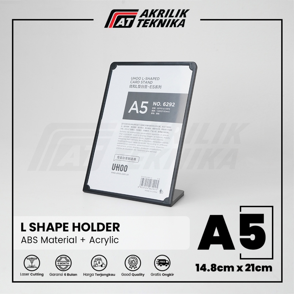 

UHOOTempat Brosur Akrilik A5 / Acrylic L Shape Tent Card Holder Display