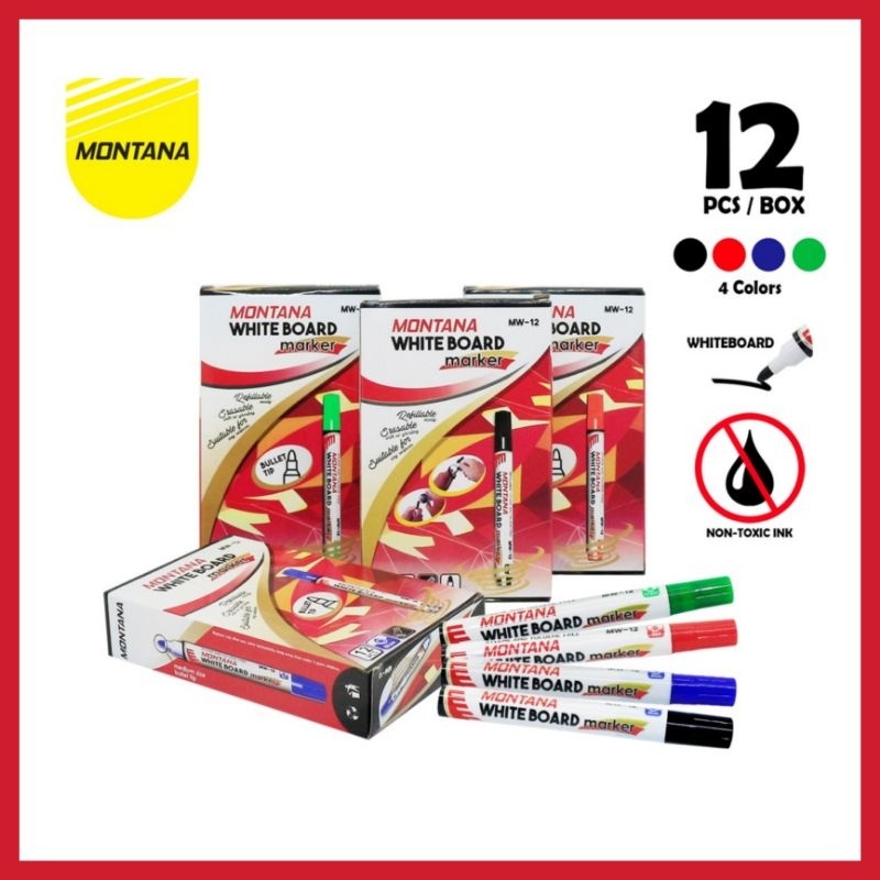 

SPIDOL WHITEBOARD MONTANA MW-12 / SPIDOL BISA DIHAPUS MURAH (12 PCS )